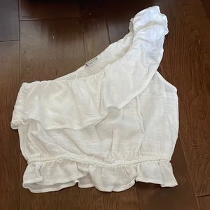 One Shoulder Flowy Crop